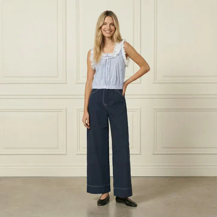 Gingham Ruffle Top